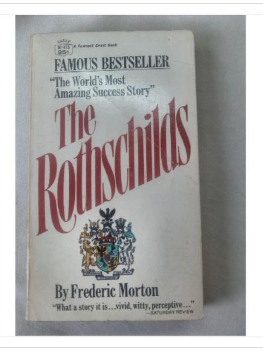 The Rothschilds: A Family Portrait Frederic Morton 1961 Book Club Edition Novel